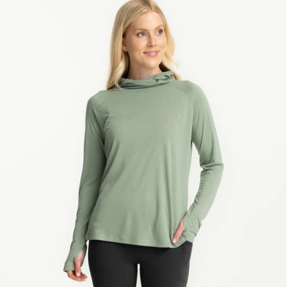 Free Fly Bamboo Lightweight Hoodie II Palm Green SzM Comfort On Adventure Out